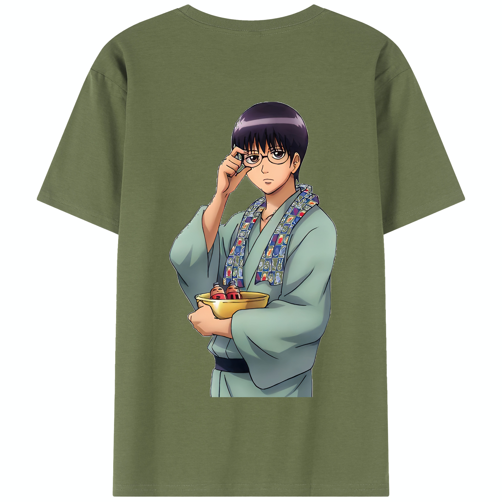 （画像用） ぎんたま 坂田銀時（さかたぎんとき） 神楽 志村新八（しむら しんぱち） GINTAMA Sakata Gintoki Kagura Shimura Shinpachi 綿100％半袖Tシャツ（背面プリント）